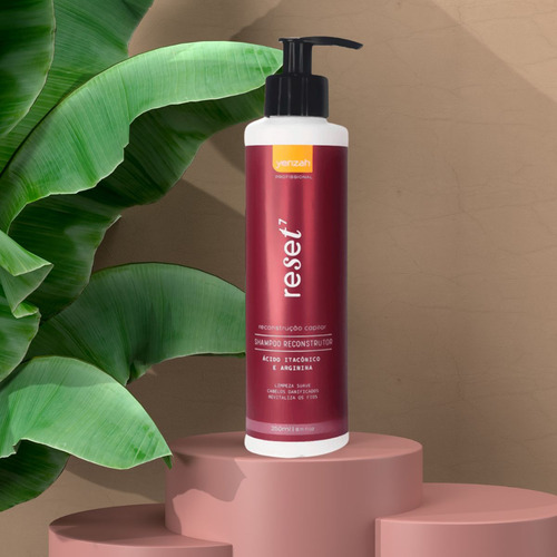 3x Shampoo Reset7 Yenzah Reconstrutor Ácido Itacônico