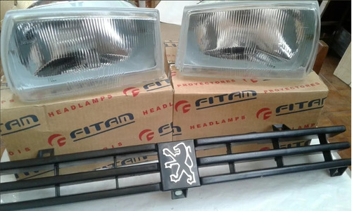 Kit 2 Optica Peugeot 504 1987 A 2000 Fitam + Parrilla C/leon