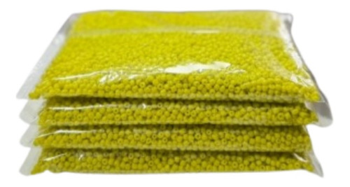Medio Kilo Mostacillas Por Mayor Para Pulseras 2mm Amarillo Opaco