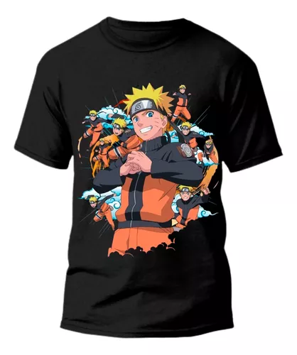 Camiseta Naruto Personagem Cute Fofo Pequeno Kid Algodão em
