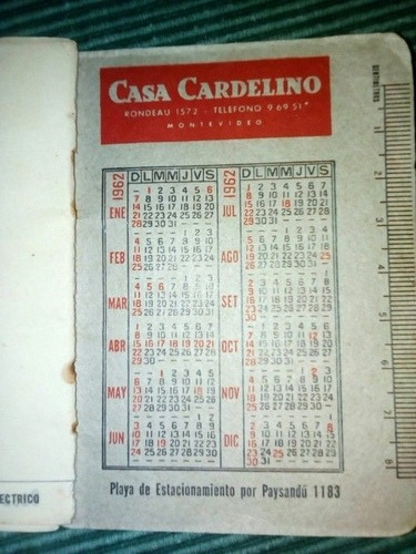 Antigua Libreta De Apuntes De Casa Cardelino Año 1962 (Usado)