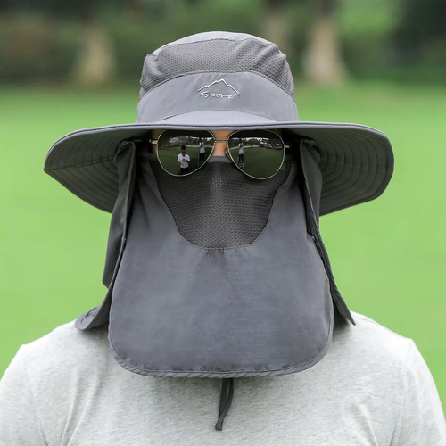 Chapéu De Sol De Aba Larga Com Aba De Pescoço Destacável E C