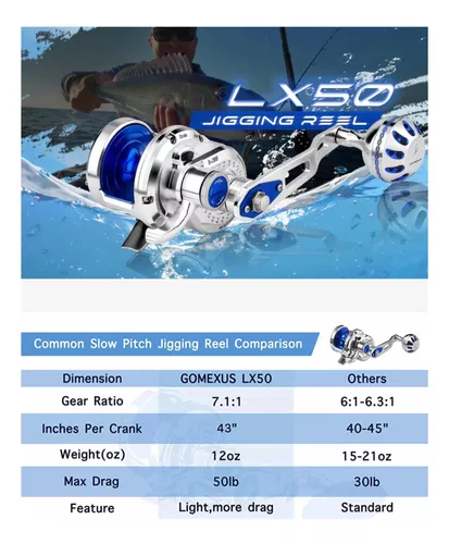 Reel Gomexus Lx50 Nuevo. 60lb Para Slow Pich Jigging Pesca.