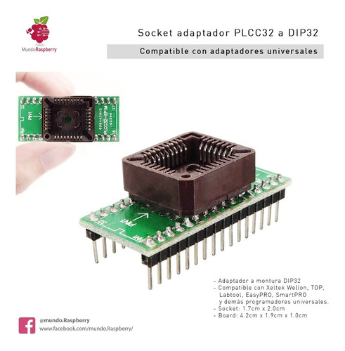 Socket Adaptador A Programador Plcc32 A Dip32