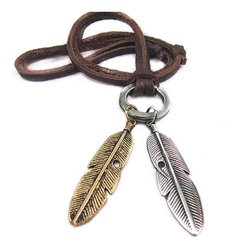 Hombres Mujeres Vintage Hoja Hojas Colgante Gargantilla De