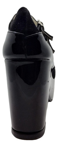 Guillermina Charol Gamuza Witch Mujer Moda Plataforma Negro 40