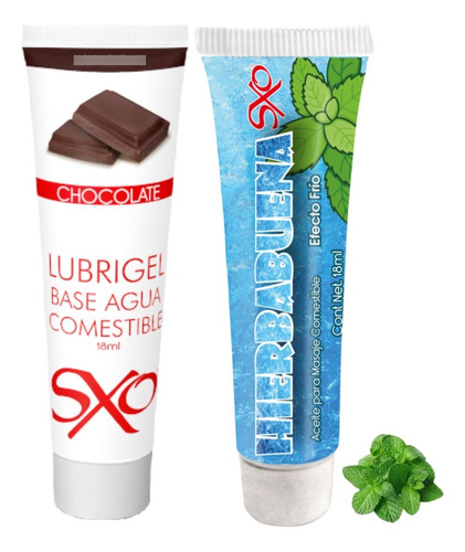 Lubrigel Chocolate Sxo 18ml + Lubricante Masaje Hierbabuena Chocolate/ Hierbabuena