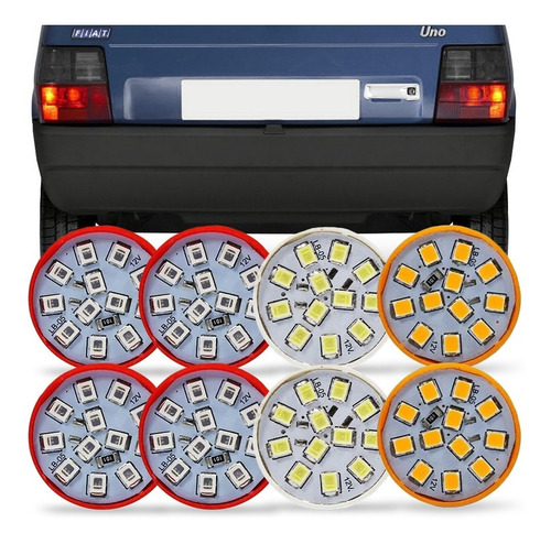 Kit 8 Lampada Led Para Lanterna Tras Uno 1984 1985 86 A 2003