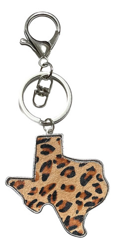 Llavero De Piel Con Estampado De Leopardo Y Vaca (3 #mold) W