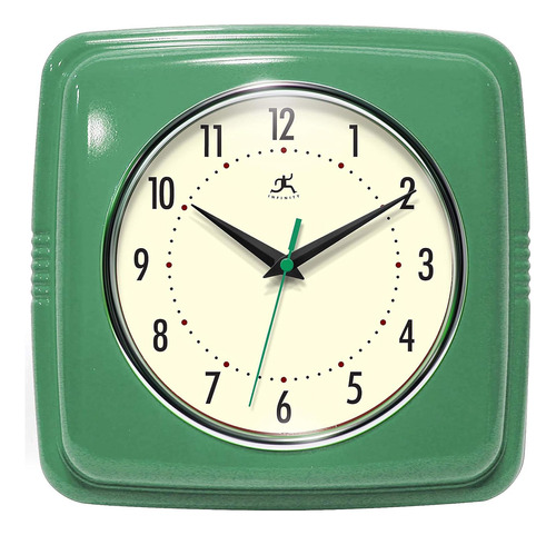 Infinity Instruments - Reloj De Pared Cuadrado Silencioso Re