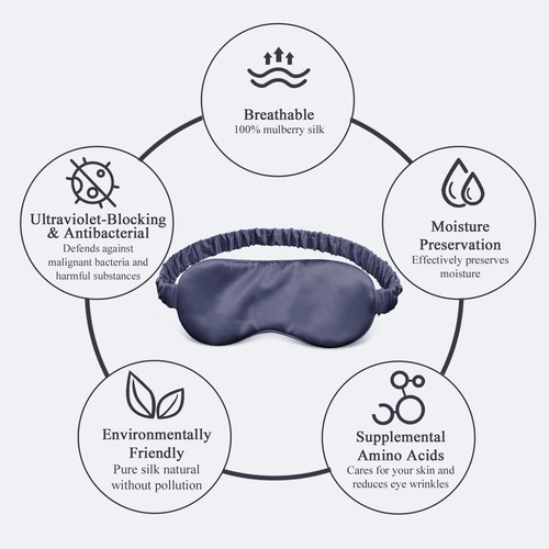 Silk Sleep Mask Mask Mask Con Los Ojos Vendados Con Relleno