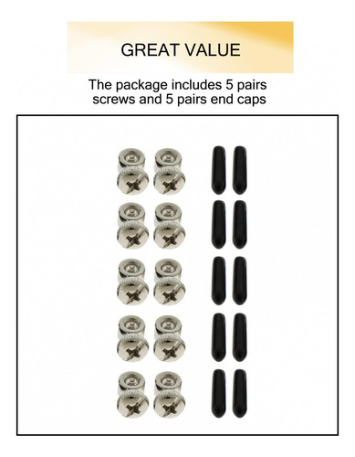 5 Pares De Tornillos + 5 Pares Para Cuerda De Para