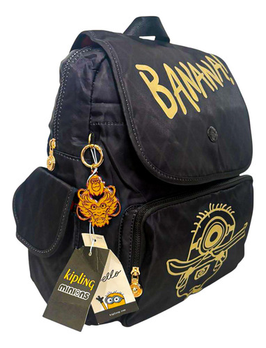 Mochila Kipling Edición Minions Banana Importación Americana Azul Oscuro Liso