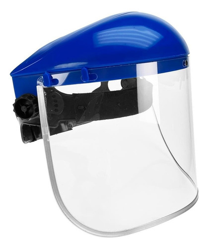 Careta Protector Facial Profesional Abatible Mascarilla Color Casco azul / mica transparente