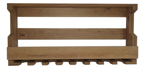 Bar Adega De Parede Madeira Mdf Para Copos Garrafas E Taças Cor Amadeirado