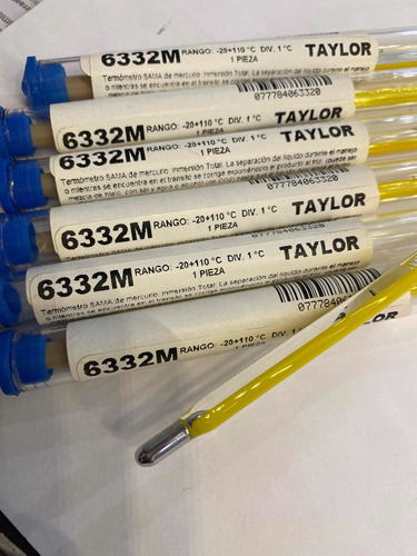6 Termómetro Para Laboratorio Taylor Mod 6332m -20 +110 G