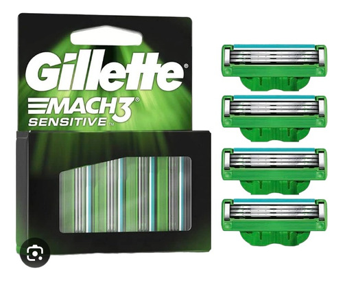 Blíster De 4 Cartuchos Gillette Mach3 Sensitive 