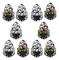 Comprar 10 Vasos De Planta Preto Suporte Parede Para Flores Oferta