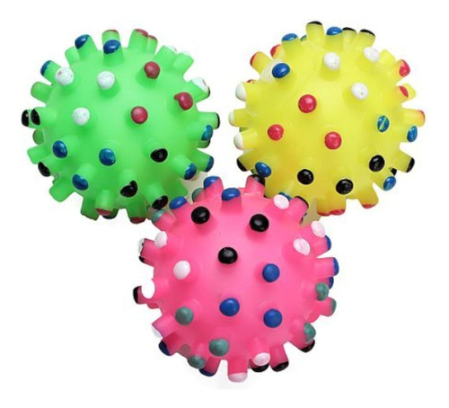 3 Pcs Pet Dog Squeaker Squeaky Quack Sound Chewing Toy Ball 