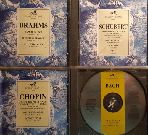 4 Cds Clásicos Brahms Schubert Chopin Bach Classica Licor 