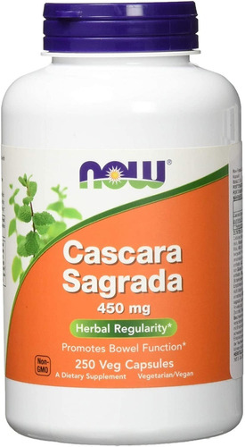 Cascara Sagrada 450 Mg Now 250 Capsulas Vegetales