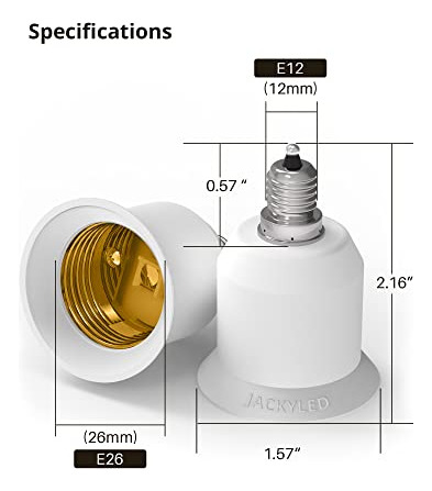 Adaptador Jackyled E12 A E26 E27 - 10 Unidades