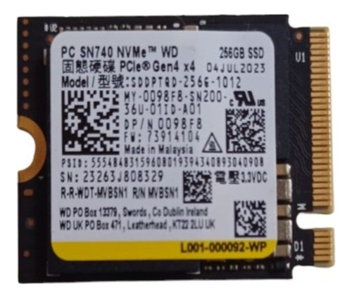 Disco Sólido Ssd 256gb M.2 2230 Pcie Nvme Oem Varias Marcas