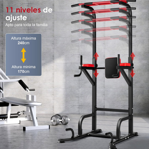 Barra De Dominadas Multifuncional Plegable Para Gym En Casa Negro