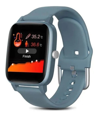 Reloj Inteligente T98 Para Hombre Y Mujer Para Xiaomi Huawei Color De La Caja Azul Color De La Correa Azul Color Del Bisel Azul