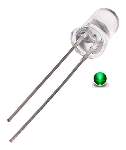Imagen 1 de 5 de 100 Unidades Led Chorro Verde 5mm Para Arduino