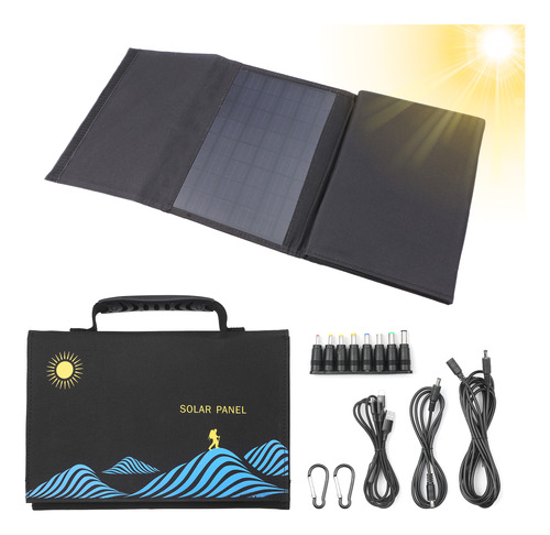 Panel De Carga Solar Portátil Plegable Con Usb Dual.salida
