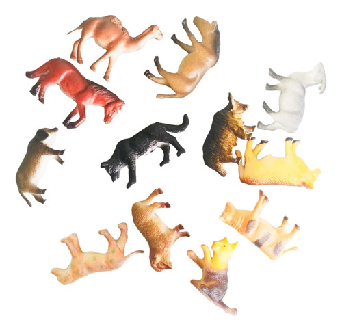 Figuras De Animales De Granja De 12 Uds., Juguetes De