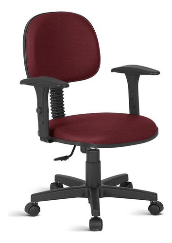 Cadeira De Escritório Secretária Com Braço Rj Bordô
