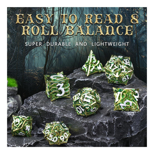 Fongogo Metal Dnd Dice Game Of 7 Para Dungeons And Dragons