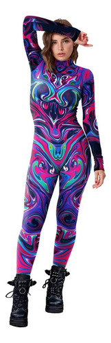 Horror Human Ghost Punk Mono Traje Zentai Multicolor