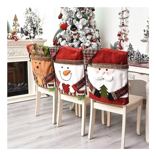 6 Fundas De Mesa Navideñas Para Sillas, Adornos De Tela