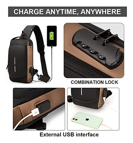 Bolsa Deportiva Antirrobo For Hombre Con Carga Usb