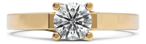 Anel De Noivado Solitário Ouro 18k Com Moissanite 50 Pontos