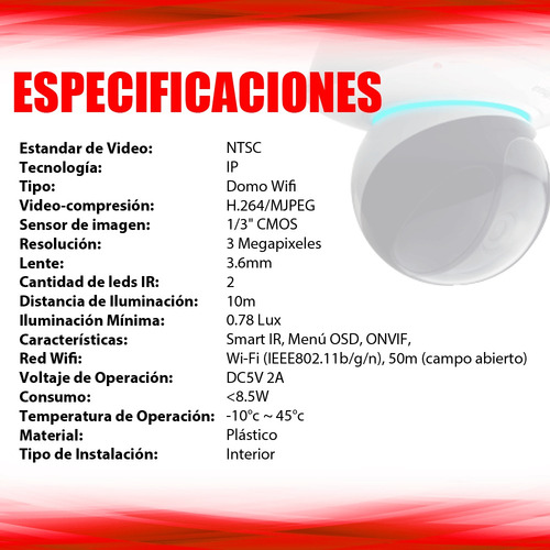 Camara Domo Wifi Dahua Onvif/pt Dh-ipc-a35n 3mp