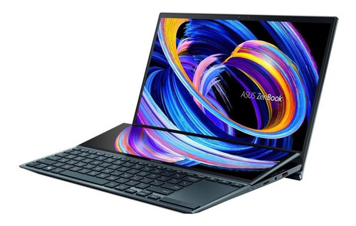 Ultrabook gamer Asus ZenBook Pro Duo UX482EG azul celestial táctil 14", Intel Core i7 1165G7 16GB de RAM 1 TB SSD, NVIDIA GeForce MX450 1920x1080px Windows 10 Home