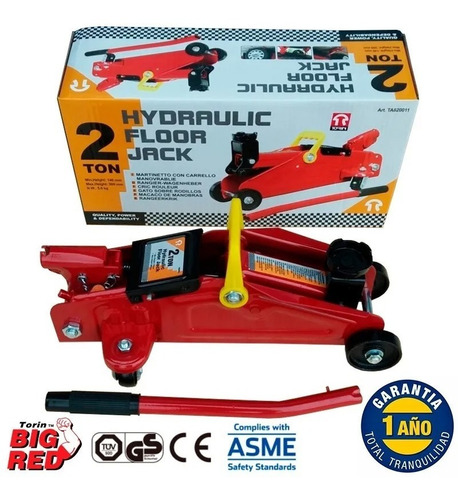 Gato Auxilio Carro 2 Toneladas Hidraulico Torin Big Red