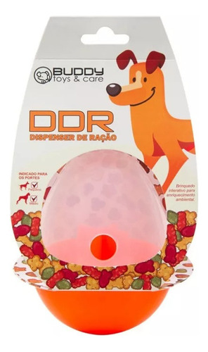 Buddy Toys Dispenser De Ração E Pesticos Ddr Para Cães Cor Laranja