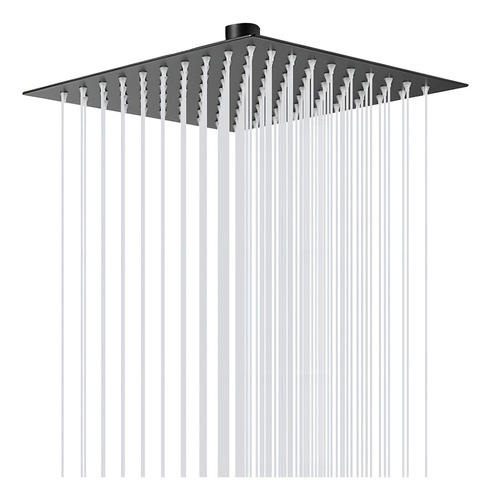 Regadera Cuadrada 8pul Maxflu 16100 Negro Mate