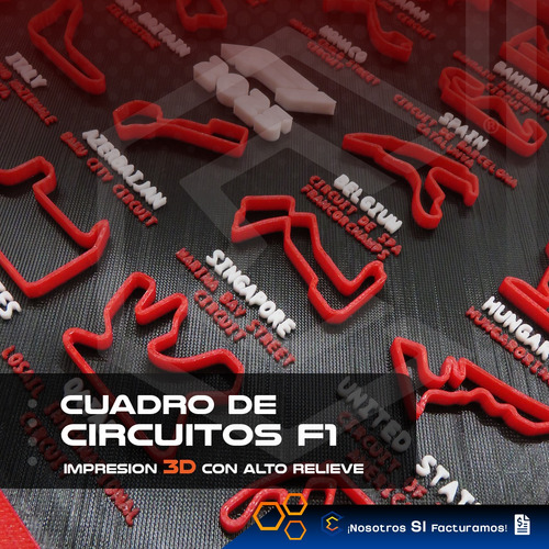 Cuadro Mapa Circuitos Pistas Formula 1 F1 Temporada 2025