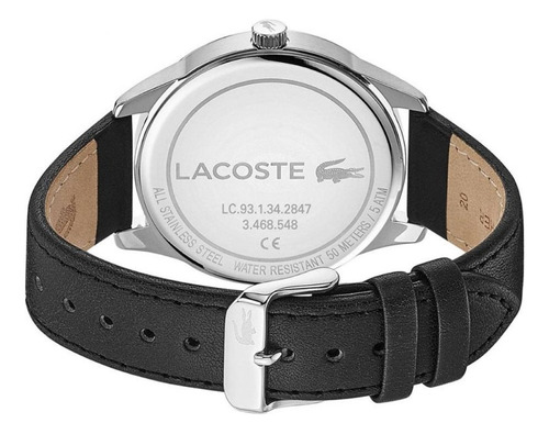 Reloj De Pulsera Para Hombre Lacoste Piel Negra 2070014