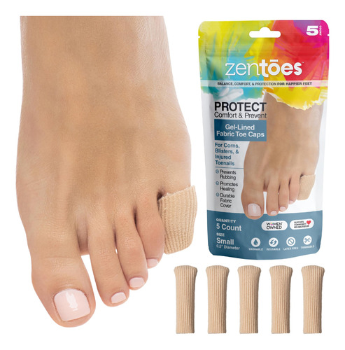 Zentoes Paquete De 5 Protectores De Tela Para Dedos Cerrados