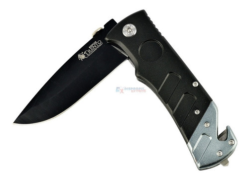 Cuchillo táctico negro Rescue Trento, pieza completa