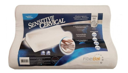 Almohada Sensitive Cervical Fiberball Viscoelastica 57 X 40