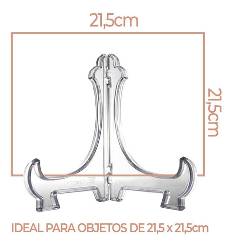 Kit 2 Peças Suporte Para Pratos Acrílico Transparente 20cm