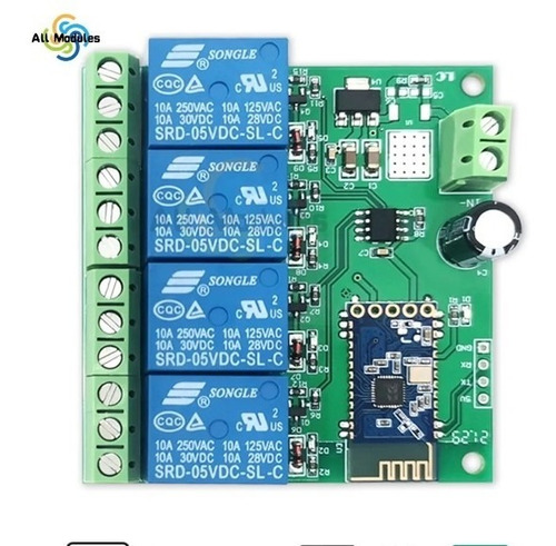 Módulo Bluetooth Con 4 Relay 12 Volts